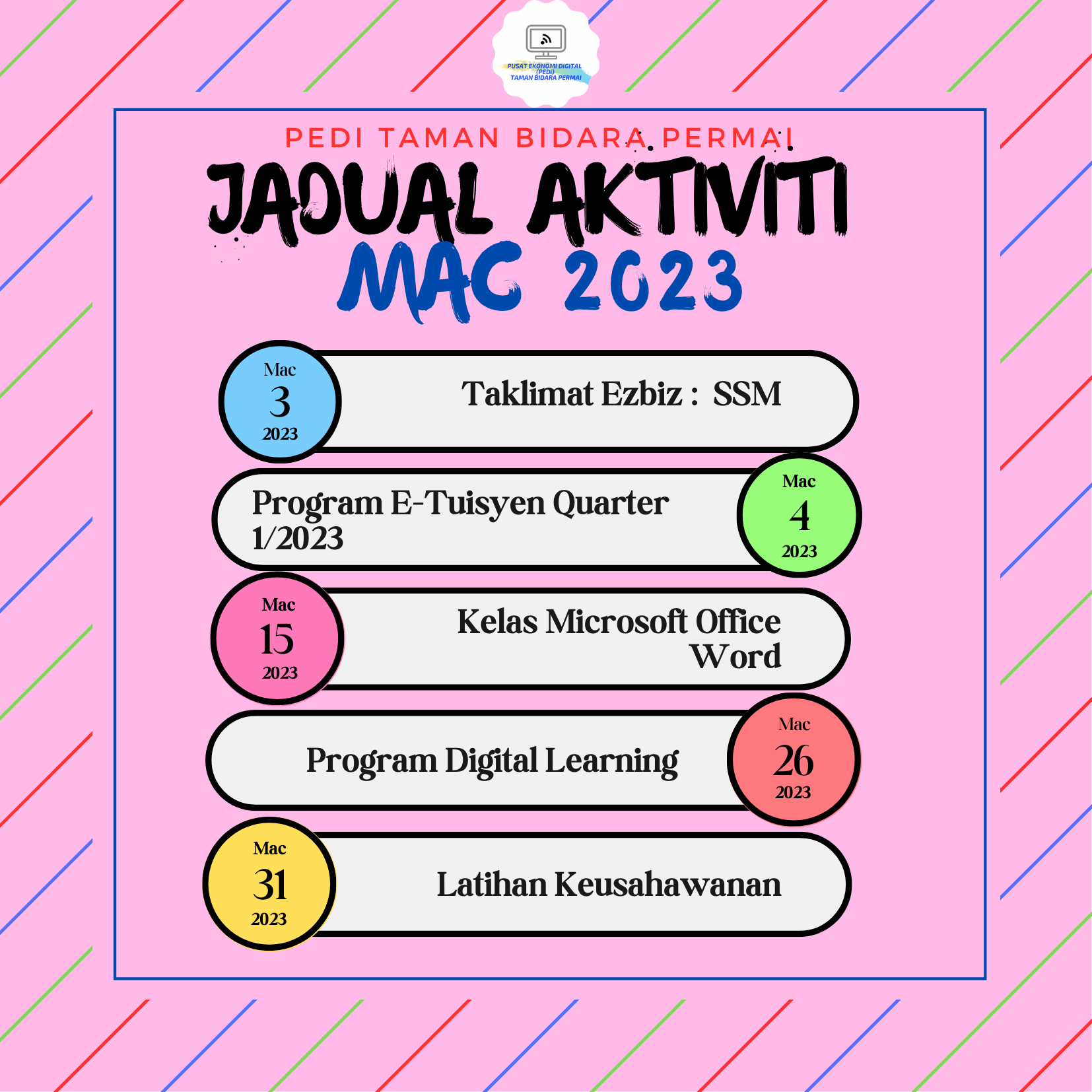 JADUAL AKTIVITI Mac 2023