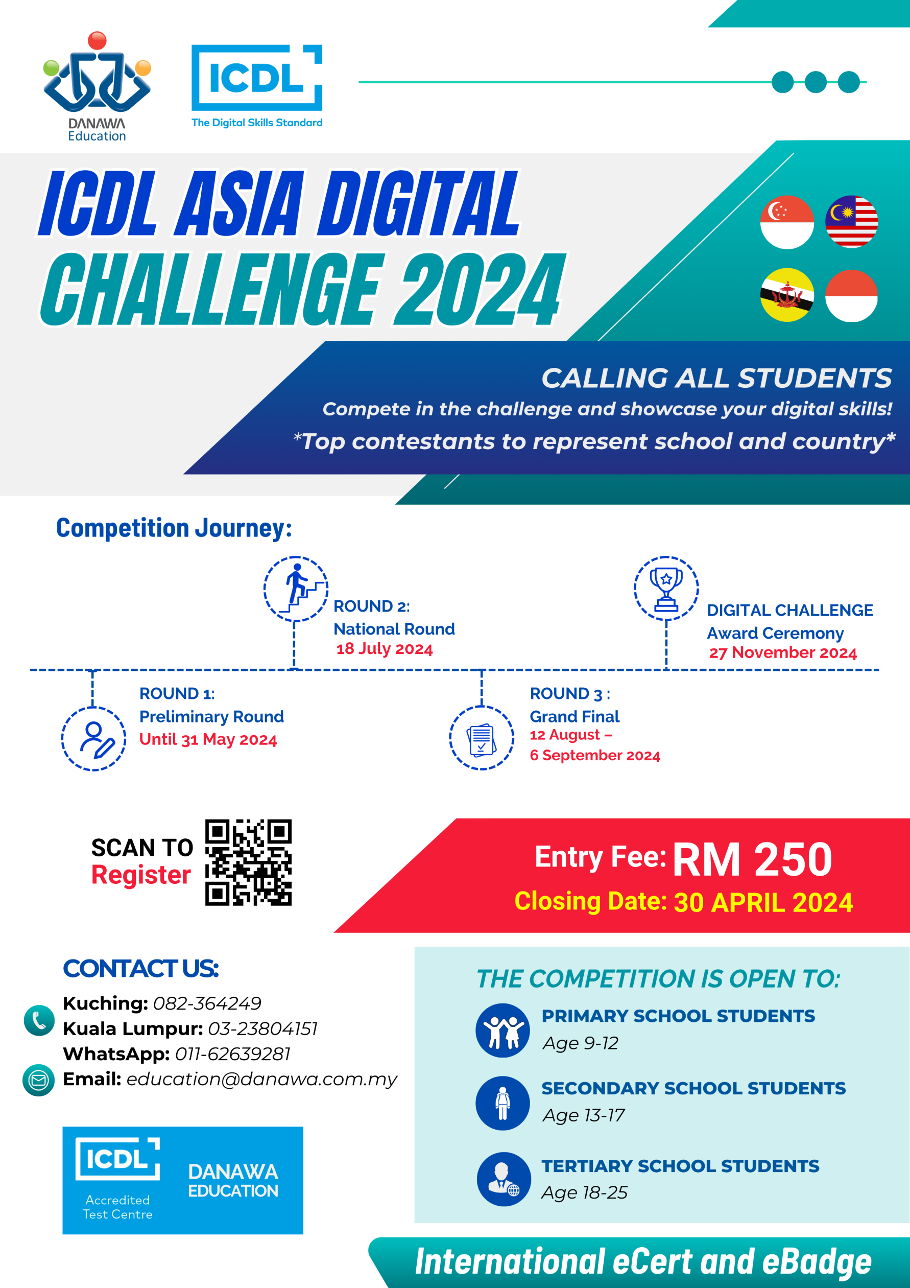 ICDL Asia Digital Challenge 2024 flyers